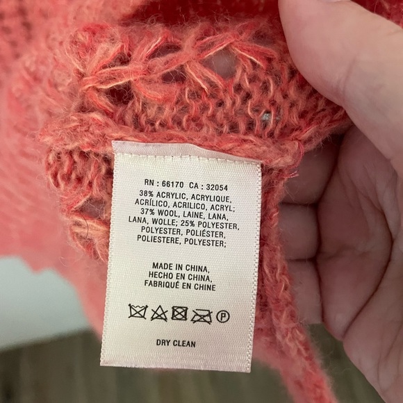 Anthropologie Field Flower Coral Knit Wool Blend Sweater Size XL - Picture 5 of 8